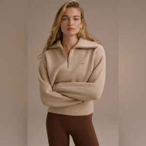 Adanola Knit Collared Quarter Zip Sweatshirt